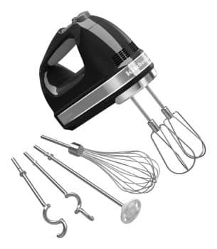 Speed Digital Hand Mixer with Turbo Beater II Accessories and Pro Whisk-Onyx Black