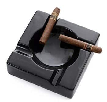 Montello Cigar Large Black Ceramic Cigar Ashtray