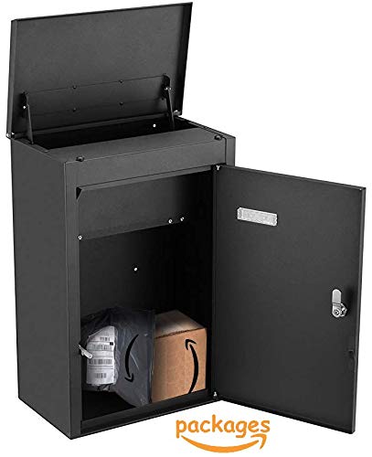 PEELCO Modern Rust & Weather Proof Vertical Wall Mount Locking Mailboxes with Unique Mailbox Key, Stainless Steel