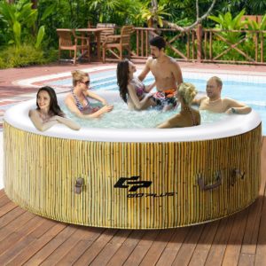 Goplus 6 Person Inflatable Hot Tub for Portable Outdoor Jets Bubble Massage Spa Relaxing w