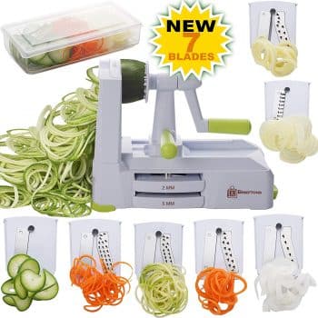 Brieftons 7 Blade Spiralizer Strongest and Heavy Duty Vegetable Slicer