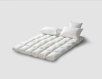 Premium Quality Luxury Hypoallergenic White Goose Down and Feather Mattress Topper Baffled Featherbed-All Season