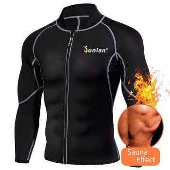 Men Sweat Neoprene Weight Loss Sauna Suit Workout Shirt Body Shaper Fitness Jacket Gym Top Clothes Shapewear Long Sleeve