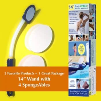14" Body-Reach+ Bendable "Unbreakable" Lotion Applicator includes - (4) SpongeAbles