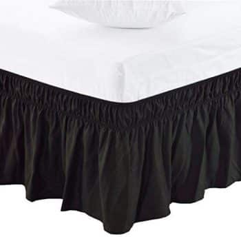 MEILA Three Fabric Sides Wrap Around Elastic Solid Bed Skirt