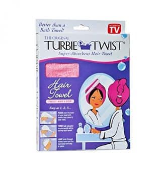 Turbie Twist Super-Absorbent Hair Towel Microfiber Twist & Loop (Colors May Vary)
