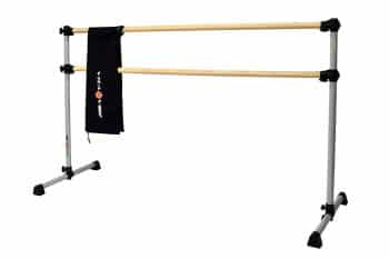 Vita Vibe Traditional Wood Ballet Barre - Portable Double Bar with carrying Bag - Freestanding Stretch
