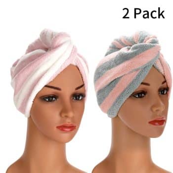 2 Pack Microfiber Hair Drying Towels