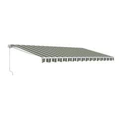 ALEKO AWM20X10MSTRGR58 Retractable Motorized Patio Awning 20 x 10 Feet Multi-Stripe Green