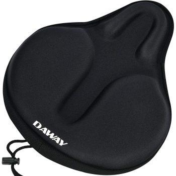 DAWAY Comfortable Exercise Bike Seat Cover - C6 Large Wide Foam & Gel Padded Bicycle Saddle Cushion for Women Men Everyone