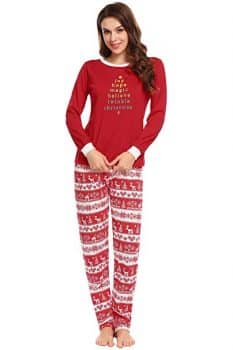 Women Pajamas Soft Christmas 2 Pieces Top and Pants Sleepwear
