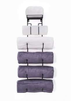 Soduku Wall Mount Metal Wine Towel Rack with Top Shelf