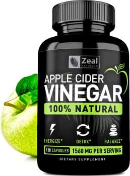 100% Natural Raw Apple Cider Vinegar Pills (1500 mg | 120 Capsules) Pure Apple Cider Vinegar with Cayenne Pepper for Fast Weight Loss Cleanse