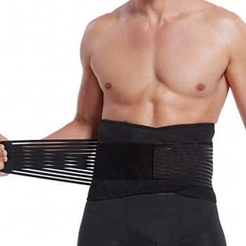 Lumbar Support with Double Banded Strong Compression Pull Straps, Breathable Waist