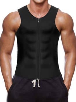 Men Waist Trainer Vest for Weightloss Hot Neoprene Corset Body Shaper Zipper Sauna Tank Top Workout Shirt by Wonderience