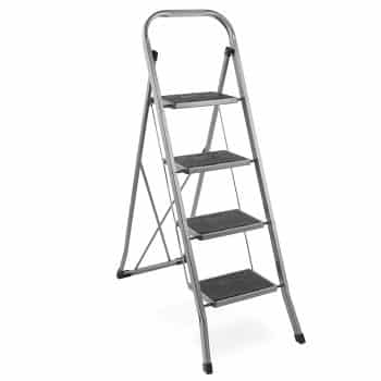 VonHaus Steel 4 Step Ladder Folding Portable Stool