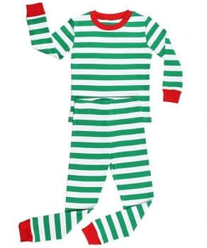 Elowel Boys Girls Christmas Stripped 2 piece Kids Pajamas