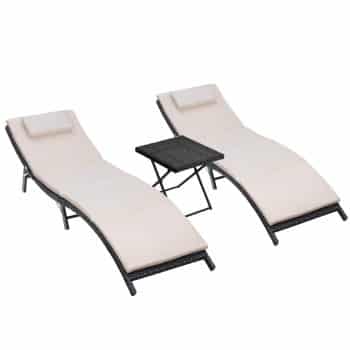 Homall 3 Pieces Patio Lounge Chair