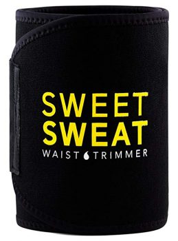 Sports Research Sweet Sweat Premium Waist Trimmer (Yellow Logo) for Men & Women. Includes Free Sample of Sweet Sweat Gel!