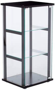 3-Shelf Glass Curio Cabinet Black and Clear