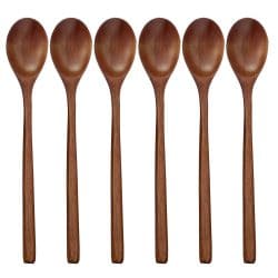 Wooden Spoons 6 Pieces Wood Soup Spoons