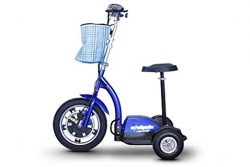 E-Wheels Electric Scooter with Seat, EW-18 3-Wheel Stand