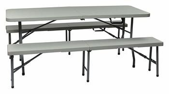 6. Office Star Resin 3-Piece Folding Picnic Tables