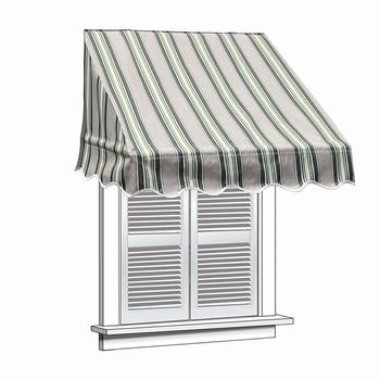 10. ALEKO WAW8X2MSTRGR58 Window Canopy Awning 8 x 2 Feet Multi-Stripe Green