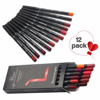 9. 12Pcs Lot Set 12 Colors Lip Liner Pencil Waterproof Non-marking Matt Velvet Lipstick Pen