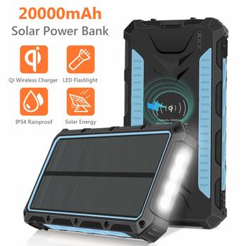 9. Solar Charger 20000mAh, Qi Wireless Portable Solar Power Bank