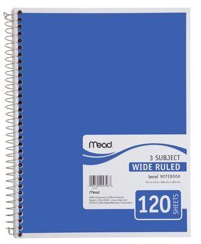 6. Mead Spiral Notebook 3-Subject