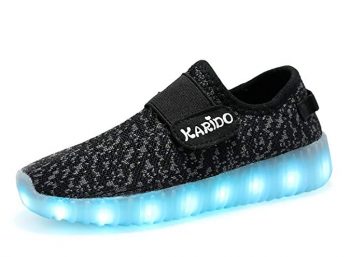KALEIDO Kids 7 Colors LED Light up Shoes Sneakers for Boys Girls