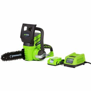 1. Greenworks 10-Inch 24V Cordless Chainsaw