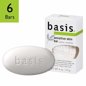 10. Basis Sensitive Skin Bar Soap (Pack of 6)