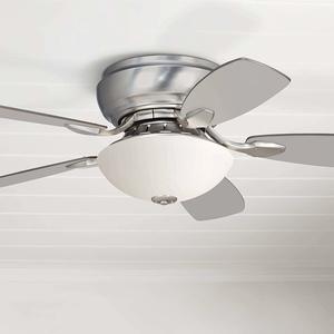 16. 44 Casa Habitat Modern Hugger Ceiling Fan with Light LED Silver White Blades Frosted Glass for Living Room Bedroom Family Dining - Casa Vieja