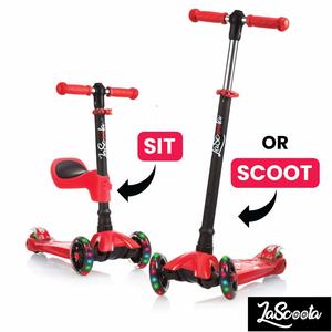 16. Lascoota 2-in-1 Kick Scooter Great for Kids & Toddlers -Wide Deck PU Flashing Wheels for Children
