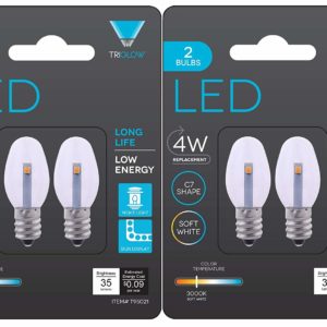 Triangle Bulbs 0.5-Watts C7 LED Night Light Bulb clear 2-Pack (4 bulbs)