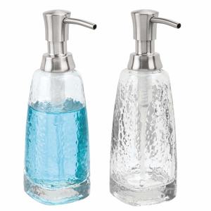5. mDesign Modern Glass Refillable Liquid Soap Dispenser