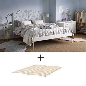 8. Ikea Full Size Metal Country Style Bed Frame with Slatted Base