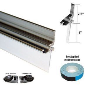 9. Chrome Framed Shower Door Replacement Drip Rail with Vinyl Sweep - 32 Long