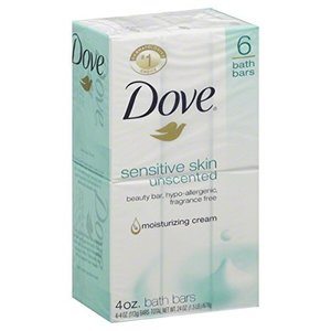 9. Dove Bath Bars, Sensitive Skin, Unscented 6-4 oz
