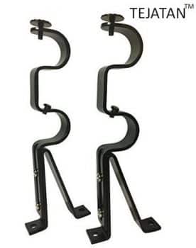 Double Curtain Rod Brackets - Black (set of 2) – TEJATAN (Also known as - Double Drapery rod bracket set for Draperies