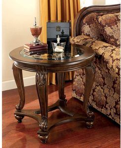 #4 Signature Design by Ashley - Dark Brown, Norcastle Traditional Table,