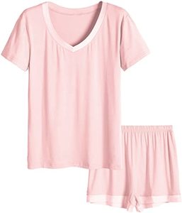 #1 Latuza Women's V-Neck Short Sleeve Pajama Set