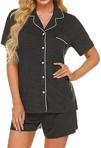 #2 Ekouaer Pajamas Set Short Sleeve Sleepwear