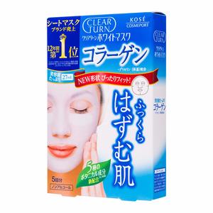 #2. Kose Cosmeport Face Mask Clear Turn Collagen 5 Sheets