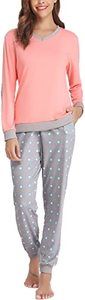 #3 Hawiton Women's Long Sleeve Cotton Pajamas Set