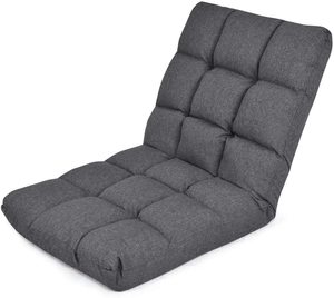 #4. Giantex 14-Position Adjustable Floor Chair Folding Lazy Cushioned Recliner 