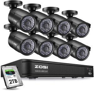 #4. ZOSI 2MP PoE Home Security Camera, 8CH NVR with 1920x1080