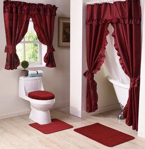 #6 Madison Starlite Shower Ruby Deluxe Swag Bathroom Window Curtain